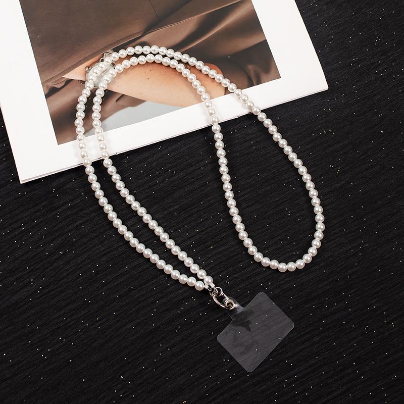 Handmade Beaded Phone Case with Pearl Necklace Lanyard & Crossbody Chain