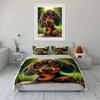 Adorable Cartoon Dachshund Art Bedding Duvet Cover Set  (1*Duvet Cover 2*Pillowcases, Without Duvet Insert)