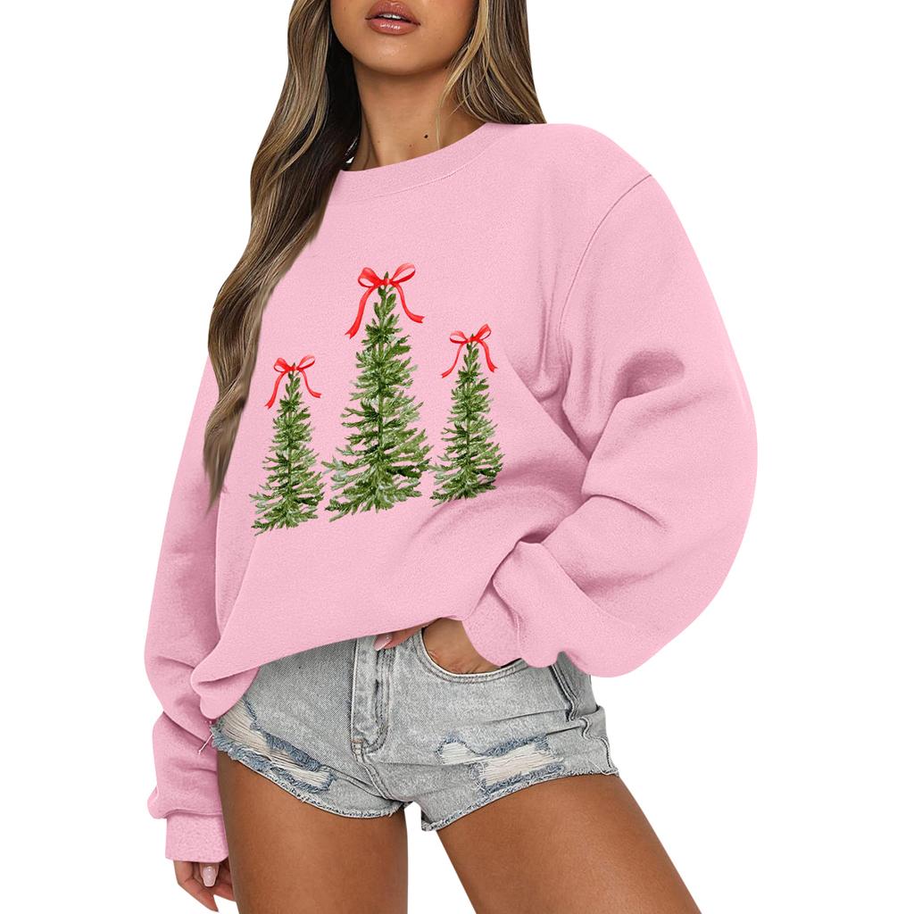Women  Tops Women's Long Sleeve Sweatshirt Casual Crewneck Loose Fit Pollover Fleece Tops