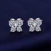 925 Sterling Silver Jewelry Women Fashion Cute Tiny Clear Crystal CZ Stud Earrings Gift for Girls Teens Lady E001