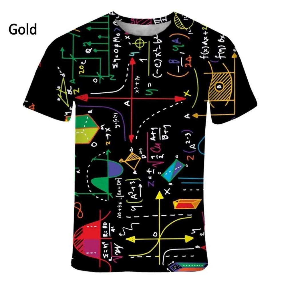 Mode Nieuw Leuk Wiskundige Formule Heren Bedrukt T-shirt Street Fashion Harajuku Grote Maten Ronde Hals Korte Mouw