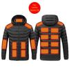 Men's Multi-Zone Hooded Electric Heated Cotton Coat with Long Sleeves