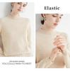 Damen Nahtloser 100% Wollpullover Langarm mit Halbhohem Kragen für Herbst/Winter