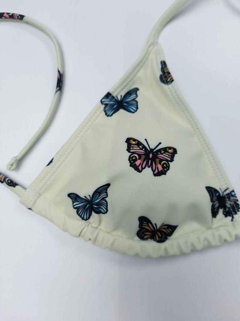 2024 Butterfly Print Sexy Three-Piece Slimming Swimsuit Set for Women