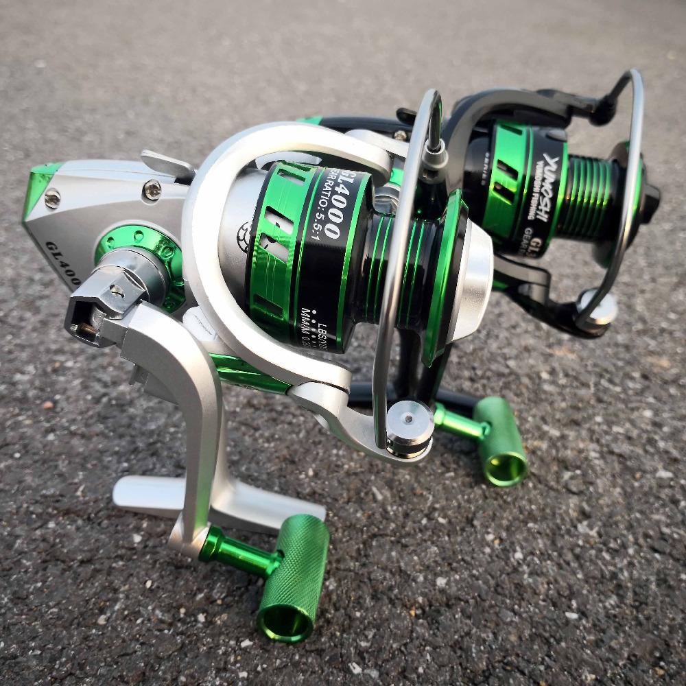 NEWEST Portable Spinning Reel 12BB Ball Bearings Spinning Fishing Reel 5.5:1 Right/Left Metal Spool Fishing Tackle Waterproof and Corrosion Resistant