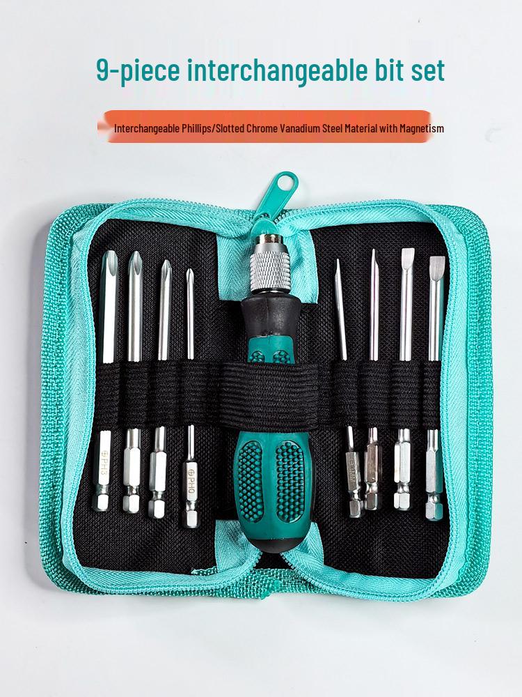 Huarui 9-Piece Replaceable Head Screwdriver Set for Household Repair