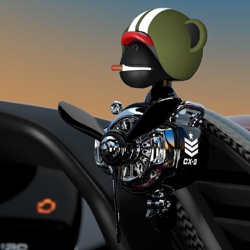 New style shaking head gorilla Pilot Car Air Freshener perfume Automobile Interior Perfume Clip Car Ornament Accessories