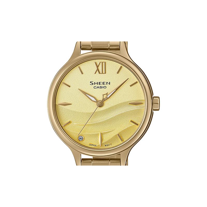 Casio SHEEN Series SEAWAVE Colorful Star Theme Fashion Three-dimensional Simple Women's Watch Gradient Gold Quartz Movement Resin SHE-4550G-9AUPR