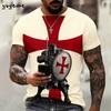 Vintage Templerritter 3D-Druck T-Shirt Kinder Sommer Kinder Kurzarm-T-Shirt Jungen und Mädchen T-Shirts Streetwear Y2k Kleidung