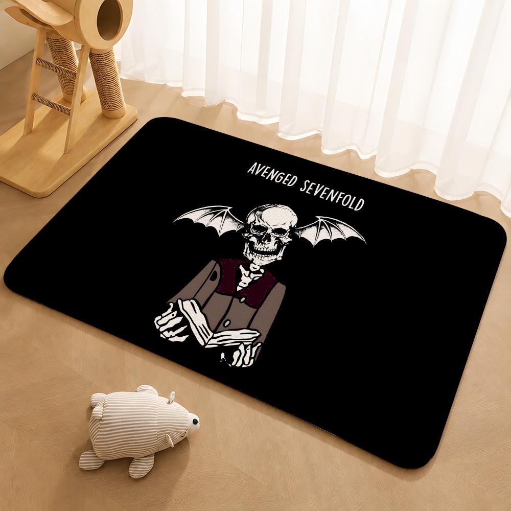 Band A-Avenged Sevenfold Floor Mat Floor Mat Soft Flannel Non-Slip Door  Rug for Living Room