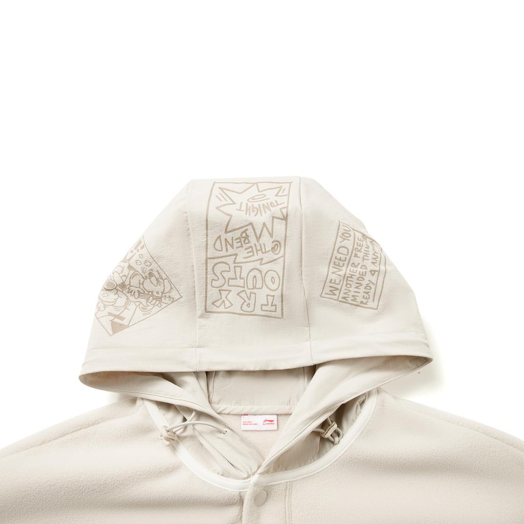 Li Ning Atticus Torre Collaboration Series Comfortable Warm Hooded Fleece Sweatshirt Men Sweatshirt AWDVE97-4