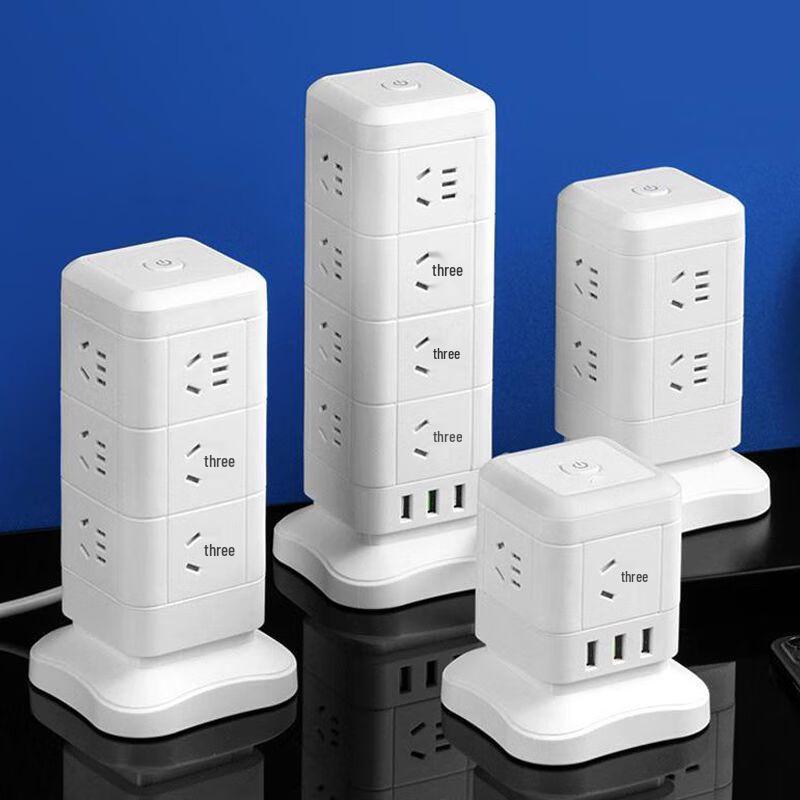 HOPECENT Vertical Cube Power Strip with USB