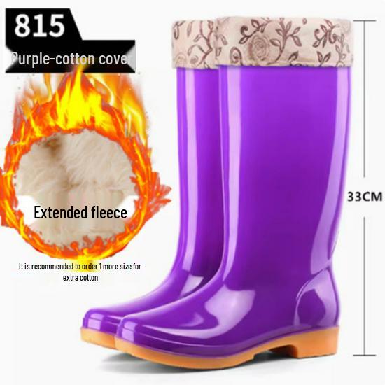 Simple Four Seasons Waterproof Women's High-Top Rain Boots and Shoes for Labor Protection and Cleaning
