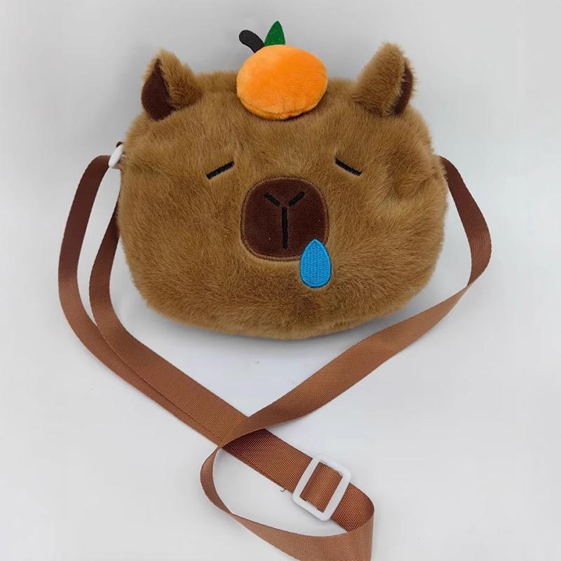 Cute Capibara Capybara Large Capacity Plush Shoulder Bag Casual Travel Crossbody Bags