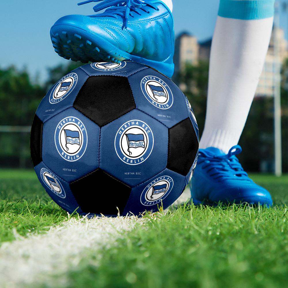 Hertha Bsc 9 Indoor Soccer Ball Colorful Machine Stitched PVC Size 5 Team Training Competition Ready Durable High-Bounce Cool Sports Gift
