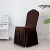 Banquet Chair Cover Thickened Elastic Pleated Skirt Dining Chair Cover Wedding Hotel Party Venue Decoration Simple and Versatile