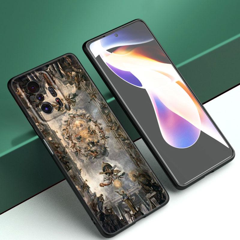 Michelangelo Adam Fresco Art Phone Case For Xiaomi Mi A2 8 9 SE Note 10 10T 11 12 Lite 9T 11T 12S 12T Pro A3 6X 12X Black Cover