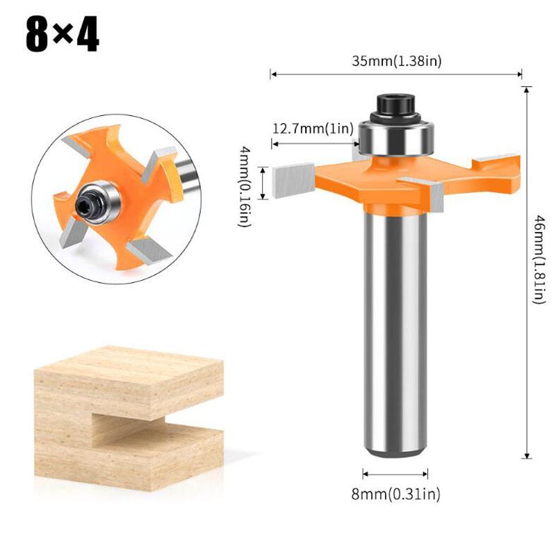 

Четырехгранная шаровая Т-образная фреза для прорезки пазов, головка из сплава, головка кромкообрезного станка, деревообрабатывающая фреза, хвостовик 8 мм 8*4 оранжевый