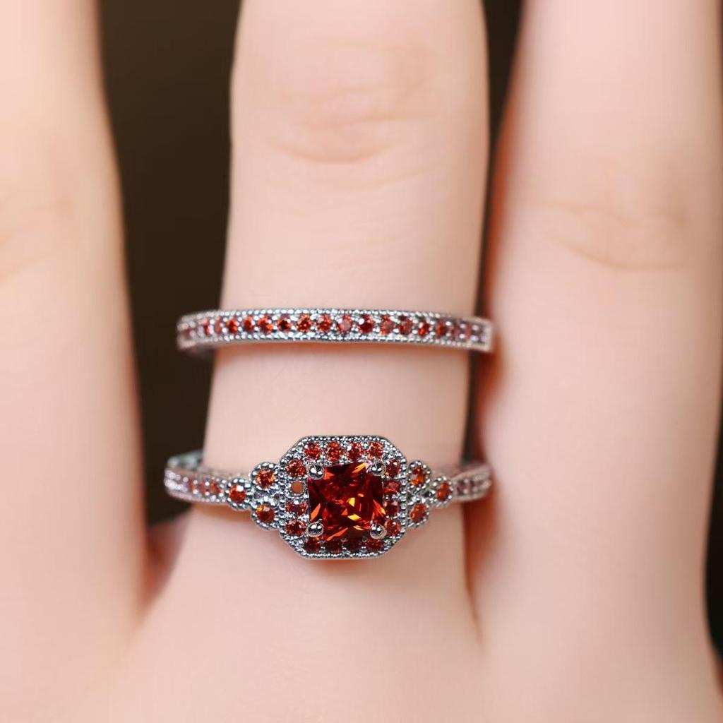 SHEIN Dazzling Moissanite Minimalist Stackable Ring - European & American Fashion Jewelry