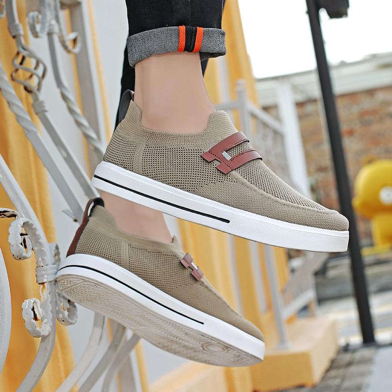46 Large Size Breathable Flying Mesh Casual Shoes a New Style of Slip-on Board Shoes Students Non-slip Wear Sports Shoes