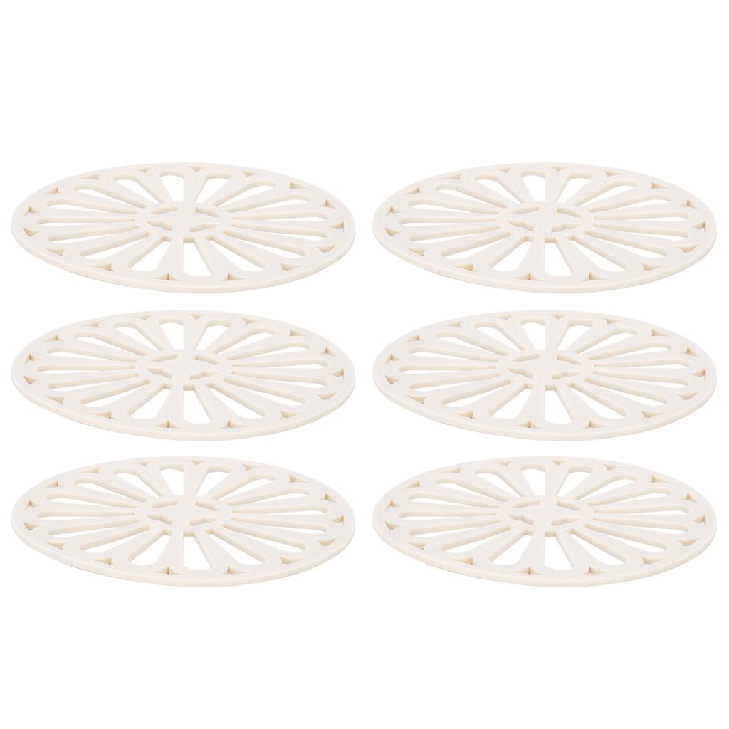 6 ks Podložka pod sklenici Kulatá Zesílená Kreativní Izolační podložka Kuchyňská Stolní podložka Domácí potřeby Béžová