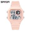 Sanda Men's Waterproof Digital Sports Watch - Luminous Square Outdoor Fashion Watch for Students