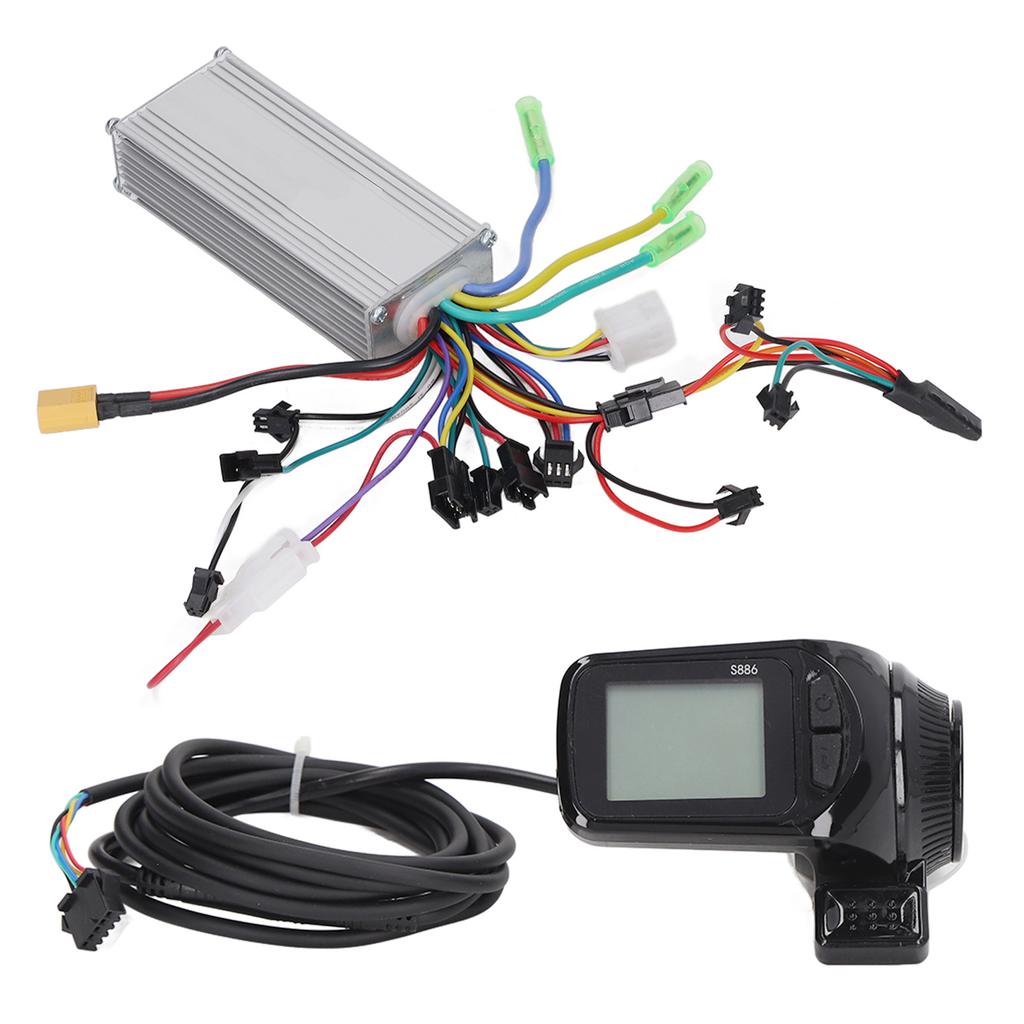 Bike Motor Controller Kit 28A 3648V 500W S886LCD Meter Aluminum Alloy Scooter Brushless Controller