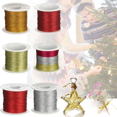 Bracelet Making Gift Box Decor Packaging Thread Christmas Strap Ribbon Tinsel String Metallic Cord