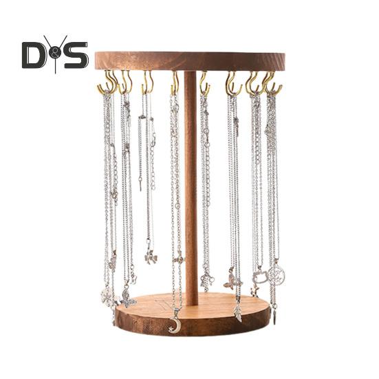 Stojan na náhrdelníky Organizér na šperky s háčky Dřevěná základna Organizér na čelenky Stojan pro vystavení pro dívky Náhrdelníky Náramky