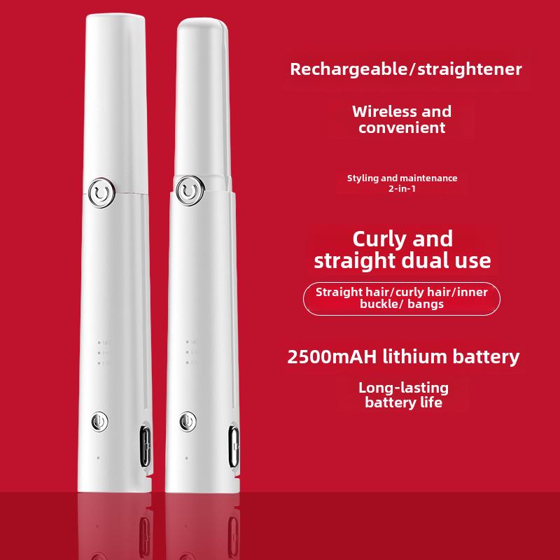 Dual-Purpose Ceramic Hair Straightener & Curling Iron: Safe for Hair, Ideal for Straightening and Styling Bangs