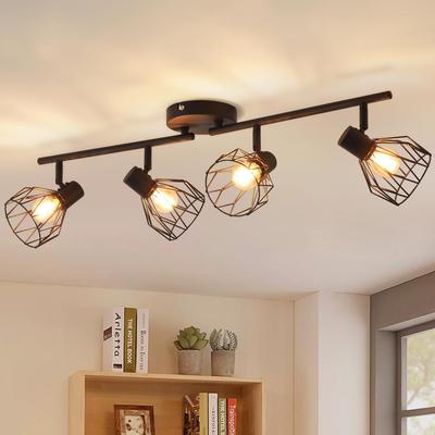 High Quality 4-Heads Spotlights Ceiling Lamp Nordic Style Design Iron Pendant Light Fixture Rotatable Indoor Kitchen Living Room