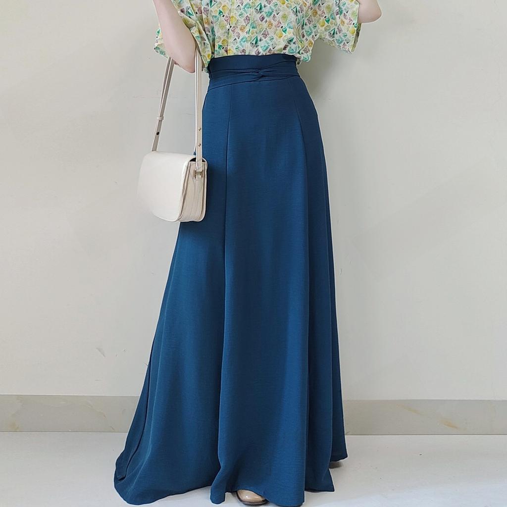 Chinese Tang Dynasty Style Hanfu, Flat Collar Top And One Piece Skirt, Wide Leg Pants, Temperament, Fashionable Suit For Women