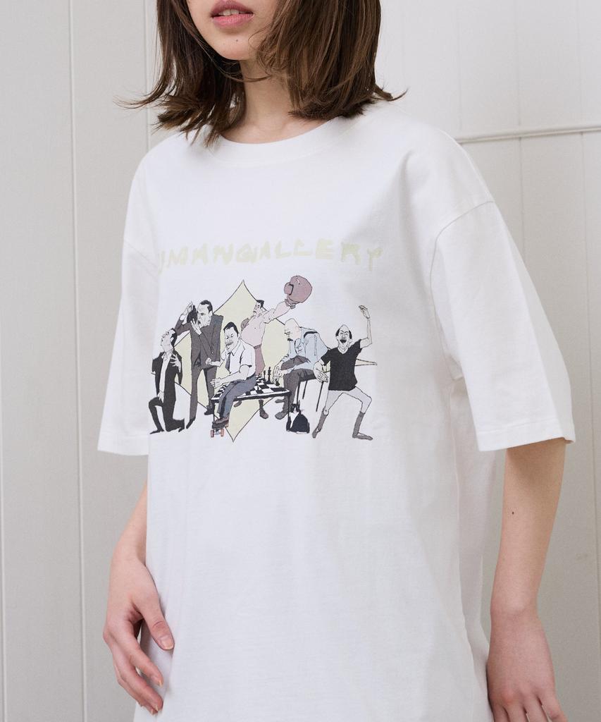 Iseuteuseobiseusyab Human Gallery Short Sleeve T-Shirt - Off-White