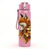 1PC Autumn Leaf Fox Animal Print 750ml Color Plastic Sports Water Bottle Leakproof Flip Straw Lid Suitable for Sports Office Home Use