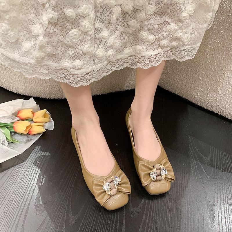 

Женские туфли на плоской подошве Слипоны с бантом Алмазный квадратный носок Женская обувь Акция Весна Дешево Ликвидационная распродажа Популярная распродажа Y2k 40