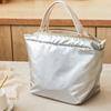 Zippered Insulated Lunch Bag Japanese Minimalism Tote Versatile Picnic Bag  Office