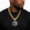 Fashion HipHop Pendant Gold Plated Crystal Iced Out Toronto Raptors Charm Necklace Cuban Chain Basketball Team Fans Jewelry Gift