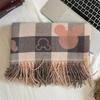 New Popular Tassel Imitation Cashmere Plaid Scarf Women's Senior Sense Autumn and Winter Long Thermal Shawl Commuter College Style