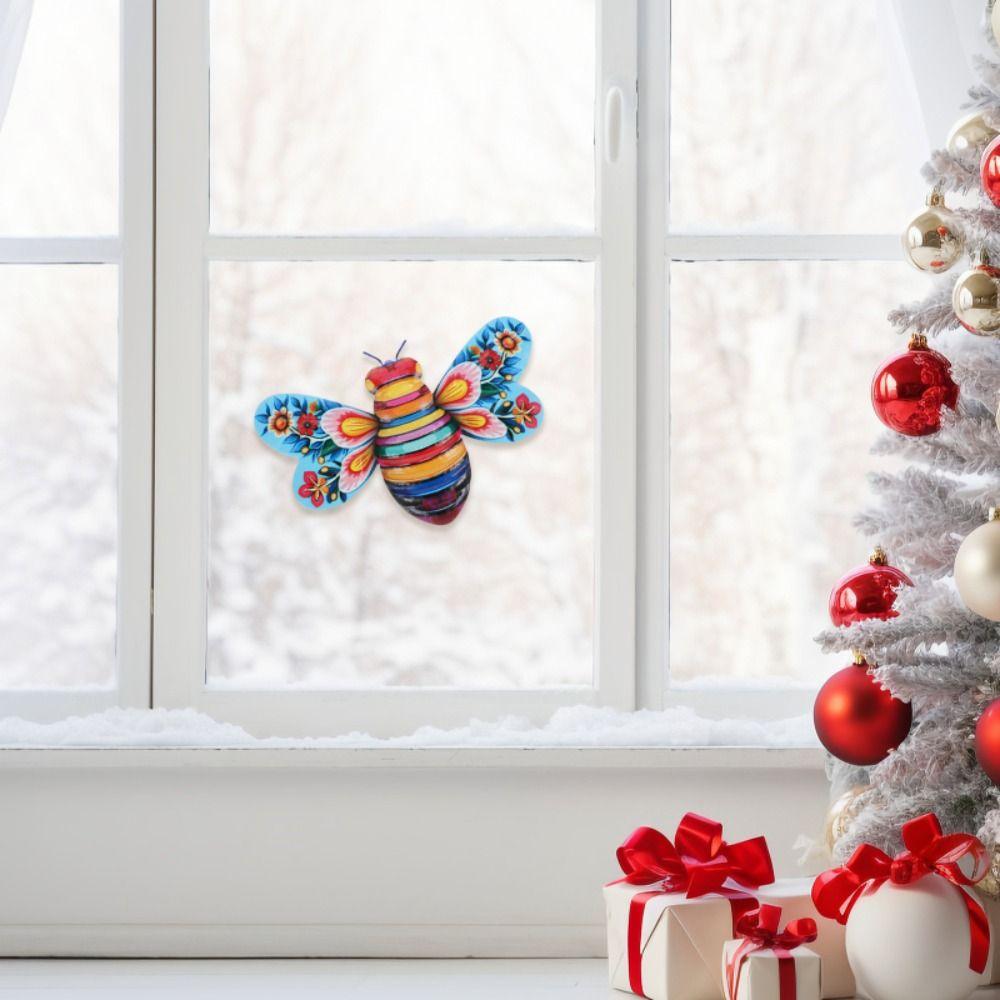 Cute Wall Hanging Sculpture Metal Garden Statue Wall Decor Bee Wall Ornament  Outdoor