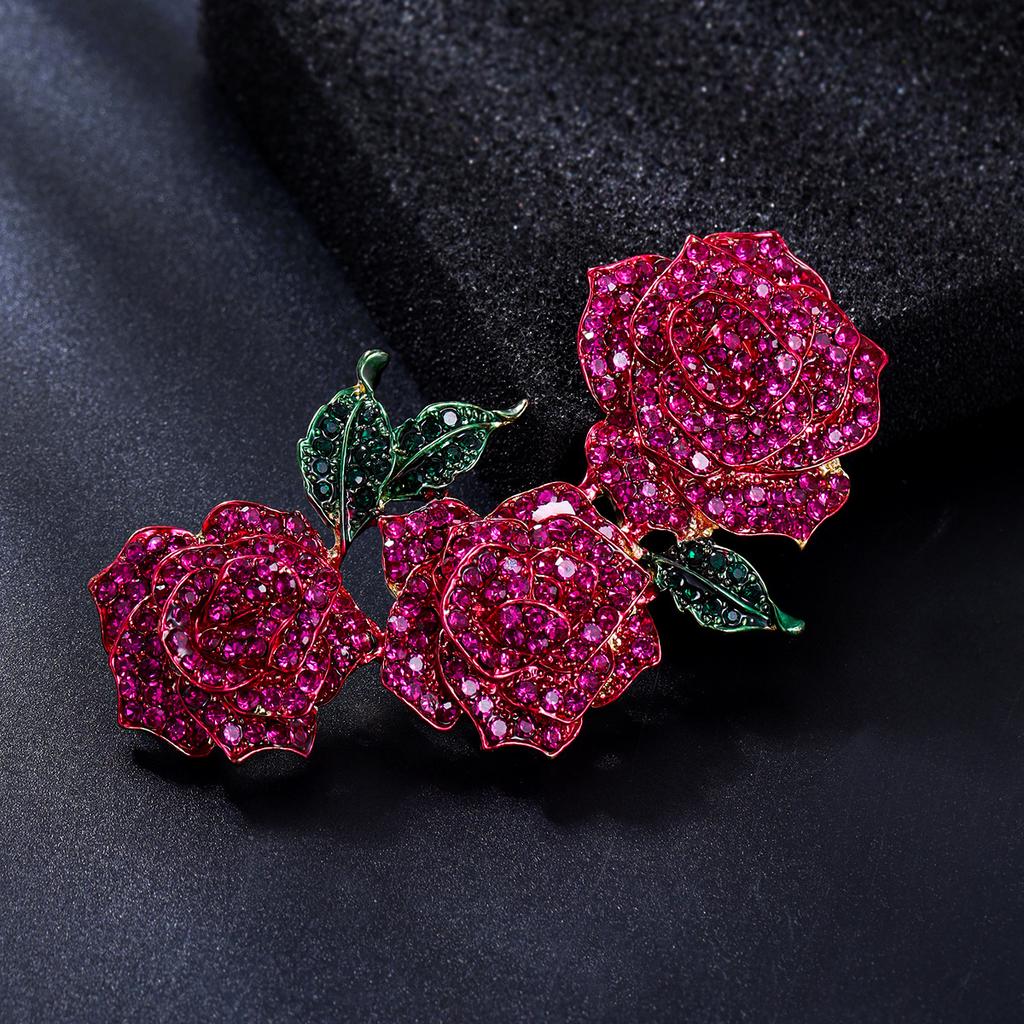 Three Rose-shaped Brooch, High-end and Luxurious Corsage Pins, for Men's Suits and Outerwear Clothing.