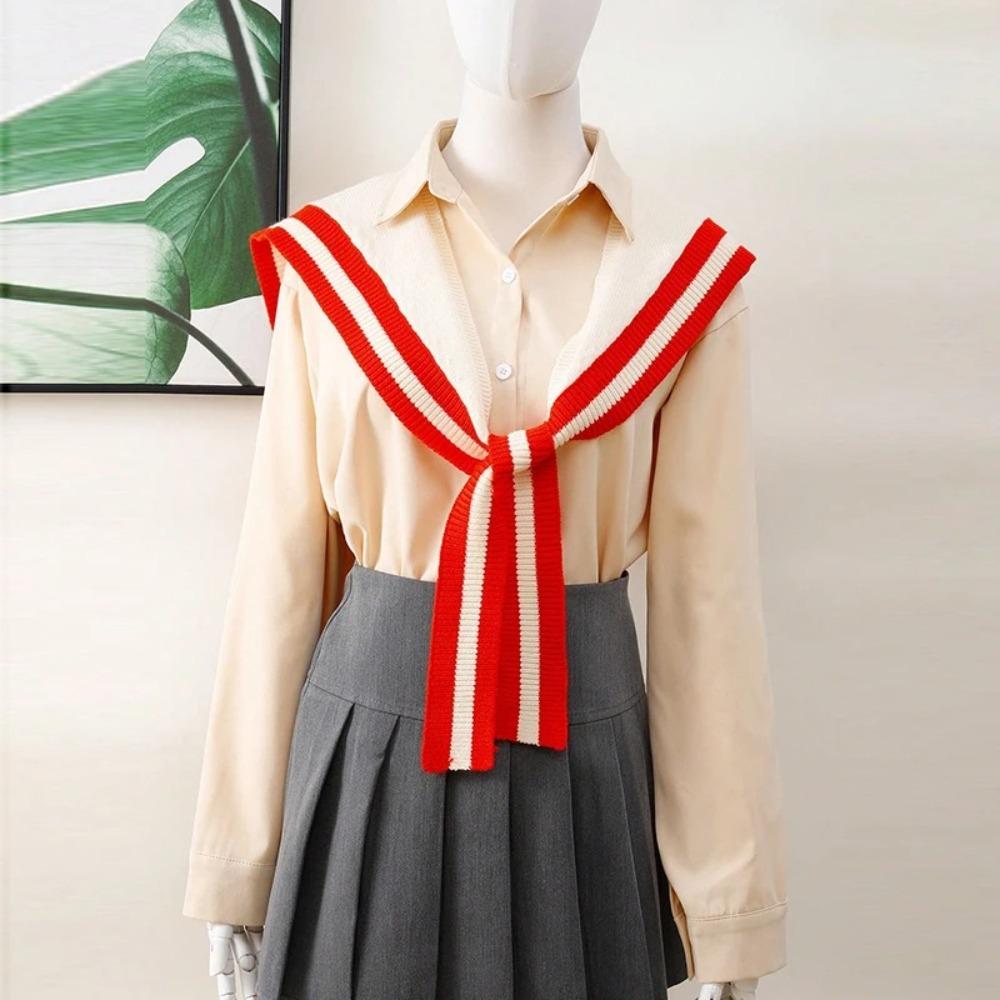 Solid Color Neck Shawl Warm Detachable Collars Scarf New Knitted Shawl Autumn Winter