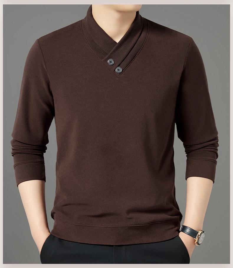 Men s V-Neck Thermal Fleece Pullover Scarf Collar XXL