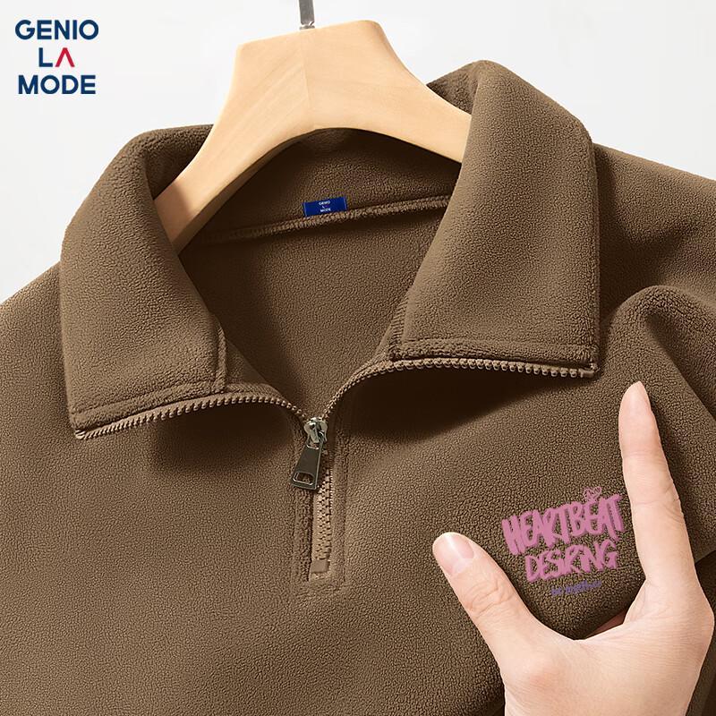 

GENIOLAMODE Men s Fleece-Lined Stand-Collar Half-Zip Sweatshirt 2XL