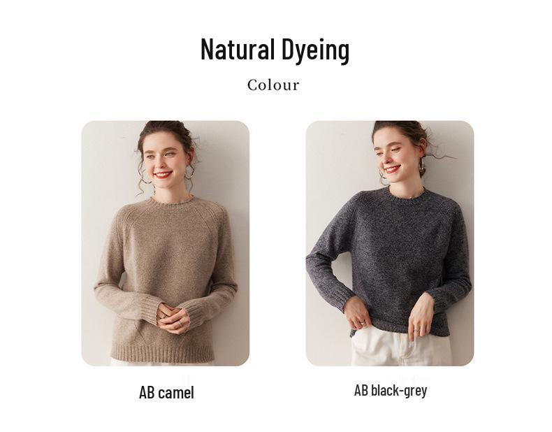Autumn/Winter 2025 Women's Cashmere Knit Raglan Sweater - New Color, Loose Fit, Warm Pullover