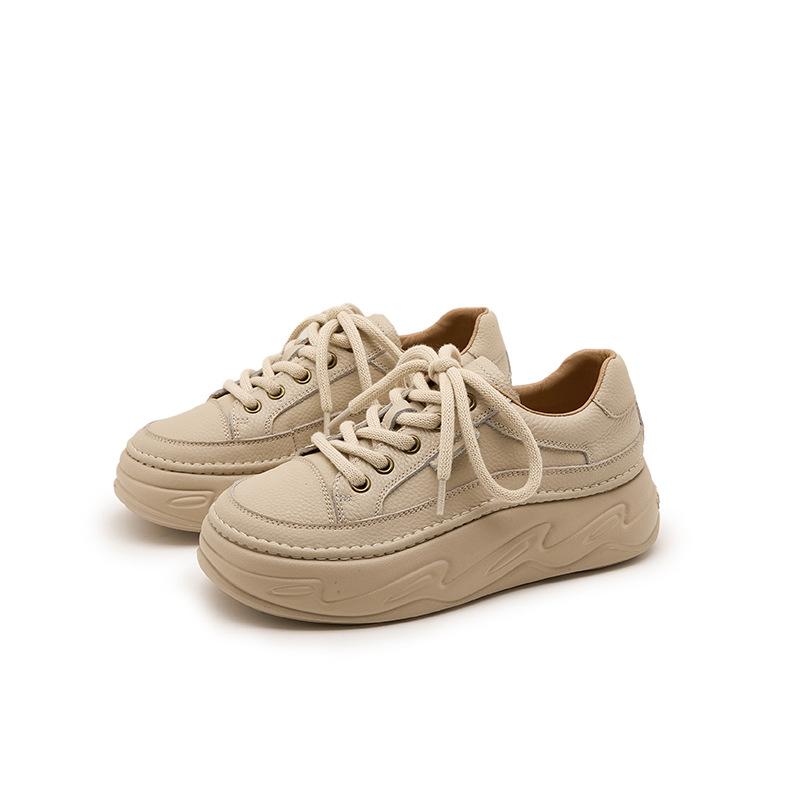 Casual Bread Shoes for Women's Fashion Versatile Thick-soled Sponge Retro Sports Sneakers