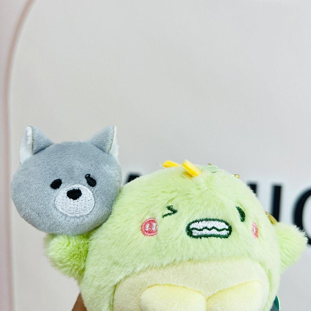 Green Dinosaur Green Dinosaur Doll Pendant Cartoon Dinosaur Wolf Plush Keyring  Couple