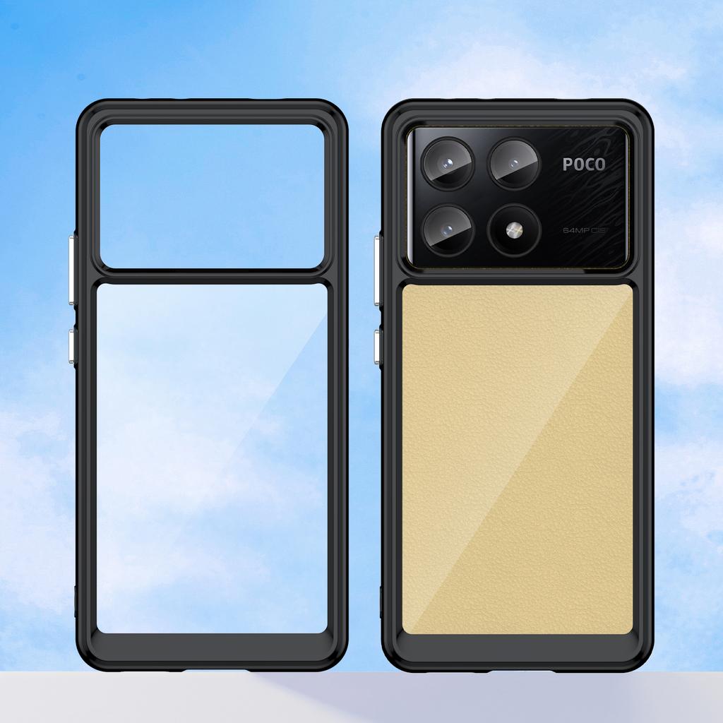 For Xiaomi Poco X6 Pro 5G/Redmi K70E 5G Case TPU Frame Clear Acrylic Back Cover