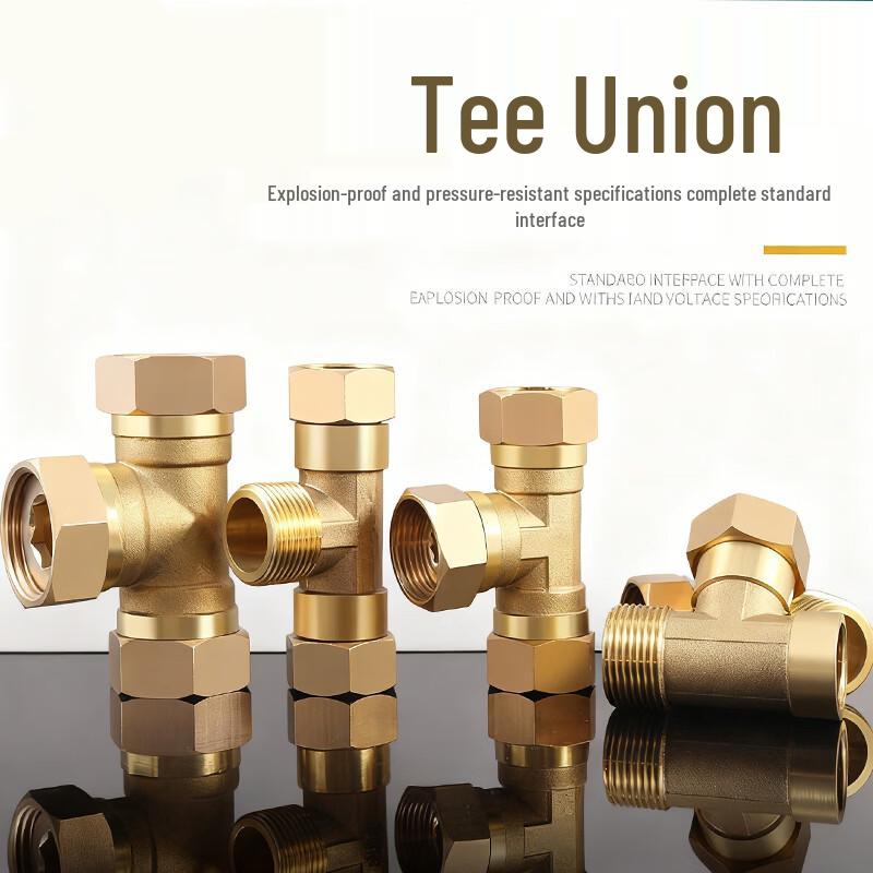 Brass 3-Way Splitter Pipe Connector