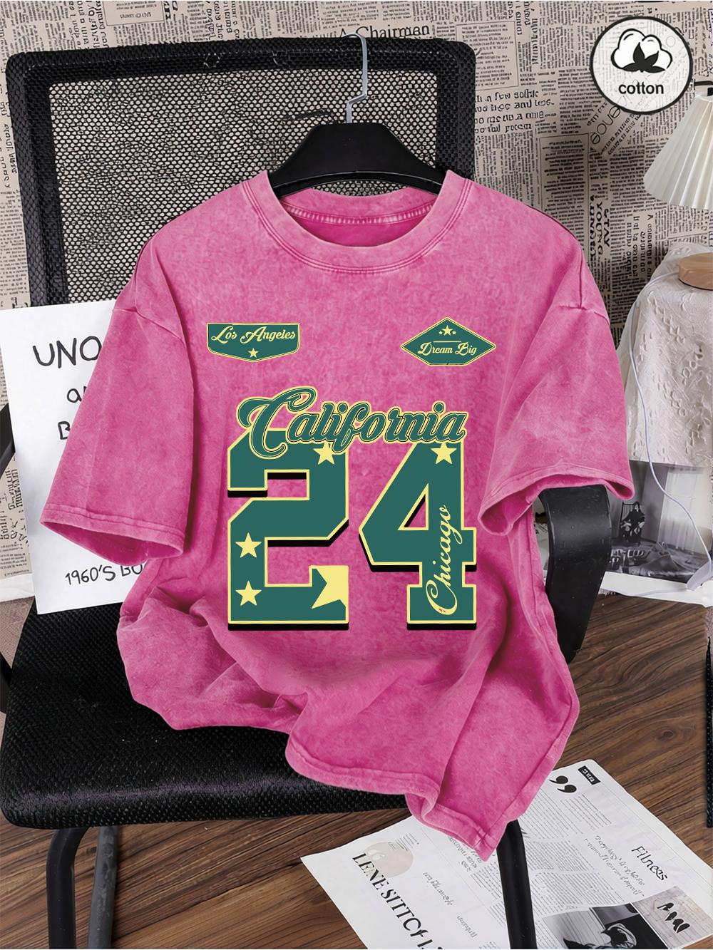 

California Chicago Star Printing Washed TShirt Mens Cotton Oversize T Shirts Casual ONeck Distressed Tops Summer Male Tees S