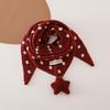 Korean Style Polka Dot Wool Knit Winter Baby Scarf for Boys and Girls - Thick Warm Triangle Neck Protector